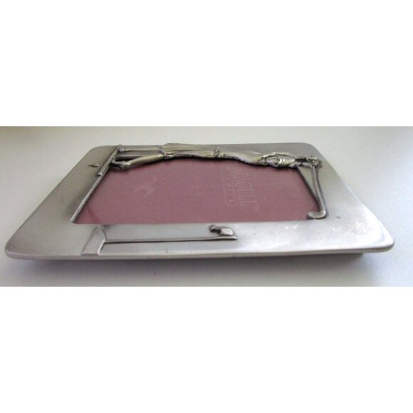 Vintage Seagull Canada Pewter Woman Golfer Scene Picture Frame - 1990 - 3.5 x 5 - Picture 3 of 15